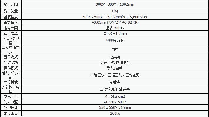 自动焊锡机参数